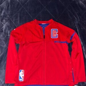 LA Clippers Jacket Womens Medium Red Warm Up Team Issue Adidas NBA Deadstock